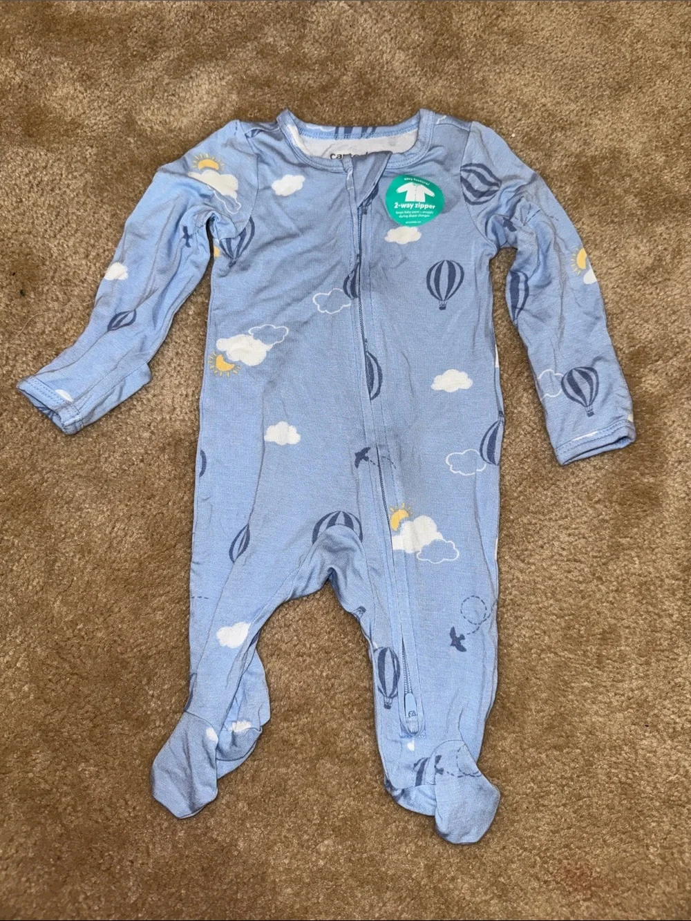 Carter's‎ Blue Hot Air Balloon Footed One-Piece